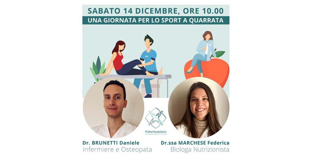 Osteopatia, nutrizione e sport a Quarrata il 14 dicembre